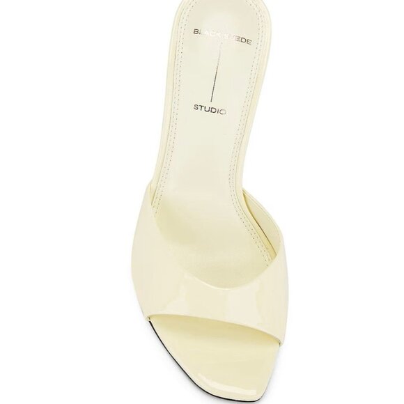 BLACK SUEDE STUDIO Juicy 100 Mules in Butter Patent Yellow 39 with Box High Heel - Picture 3 of 10